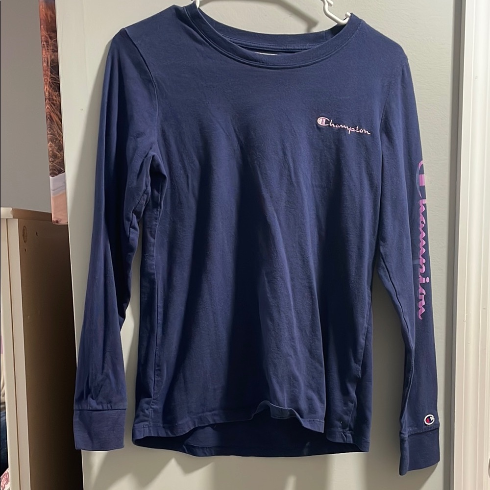 Champion Navy Long Sleeve Shirt
